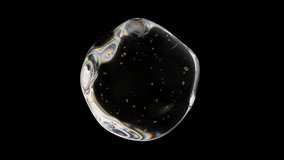 Transparent water ball with small bubbles. Transparent, shiny sphere of glass. Seamless loop. Embedded transparency, ProRes 4444 - Powered by Shutterstock - Get 15% off with code: PIKWIZARD15
