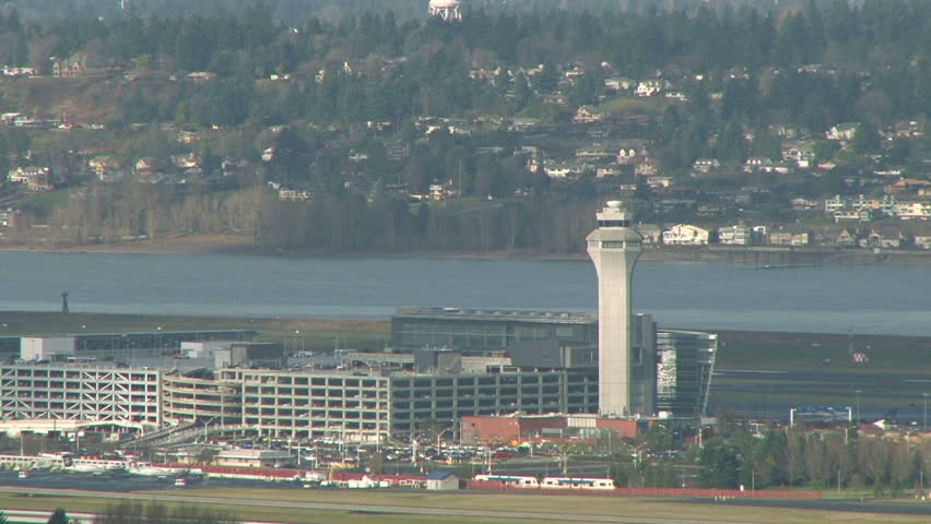 PORTLAND, OREGON - CIRCA 2012: PDX, Portland Oregon airport with Alaska Airlines