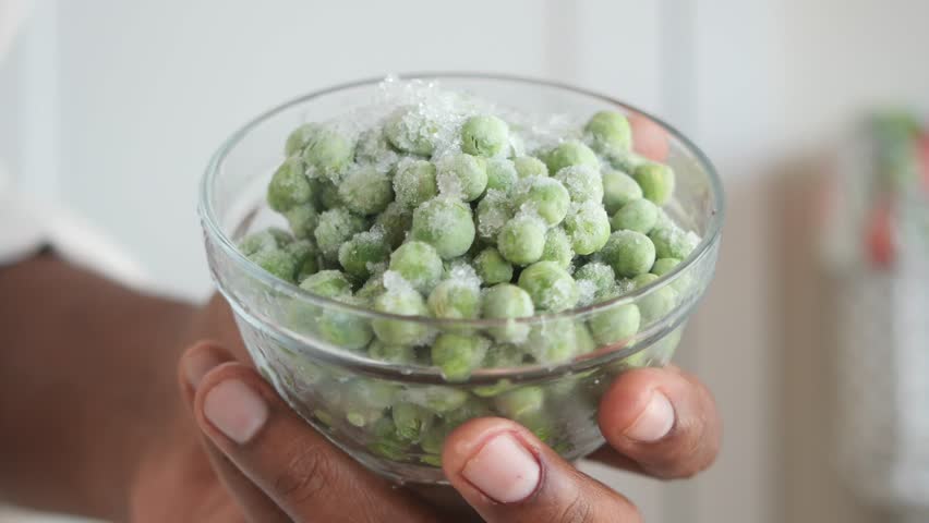 Frozen Green Peas in a bowl 