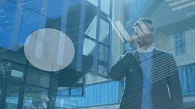 Animation of financial data processing over biracial businessman using smartphone. Global business, computing, digital interface, connections and data processing concept digitally generated video. - Powered by Shutterstock - Get 15% off with code: PIKWIZARD15