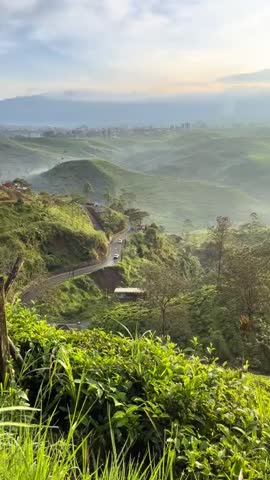 Misty mountains on a beautiful morning