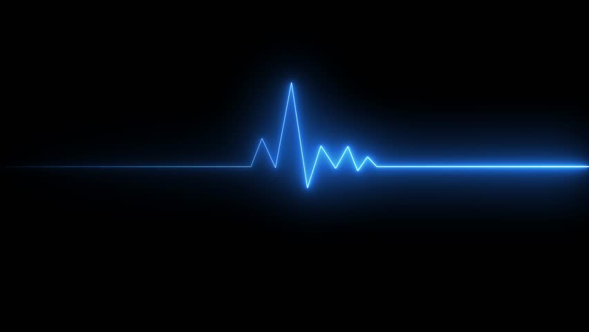 Heart in monitor in hospital theater. Medical vital Heart signs animation.