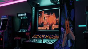 Enjoying Classic 2D Simulator By Controlling Pixelated Character Jumping Over Obstacles. Nostalgic Arcade Cabinet With Classic 2D Platformer Simulator Game. Colorful Graphics Of Classic 2D Simulator - Powered by Shutterstock - Get 15% off with code: PIKWIZARD15