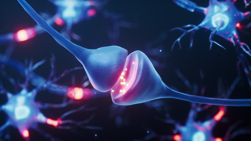Biology nerve cell with biomedicine concept, 3d rendering. Motion graphic. - Powered by Shutterstock - Get 15% off with code: PIKWIZARD15
