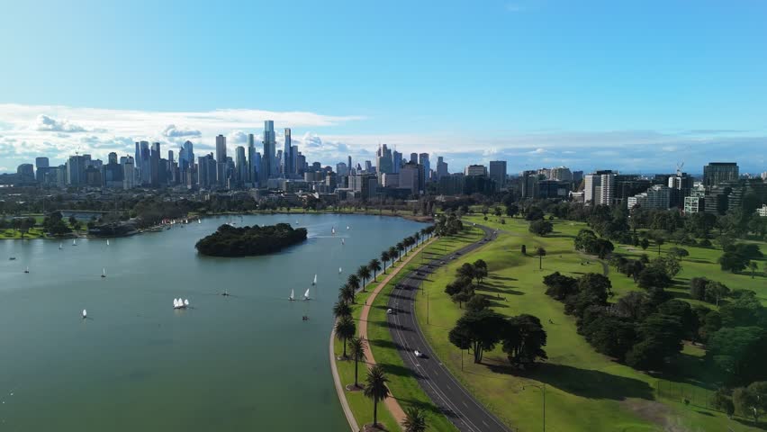 Cinematic pan around Melbourne