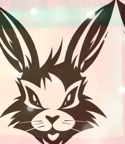 Cute Easter Bunny Animation Closeup