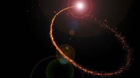 Continuous Animation of a Luminous Christmas Shooting Star with a Tail of Golden Particles on a Black Background - Perfect for Festive Celebrations and Holiday Themes - Powered by Shutterstock - Get 15% off with code: PIKWIZARD15