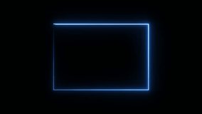 glowing neon blue color rectangle picture frame animation icon ring retro round wallpaper rotate circle animated on black background  - Powered by Shutterstock - Get 15% off with code: PIKWIZARD15