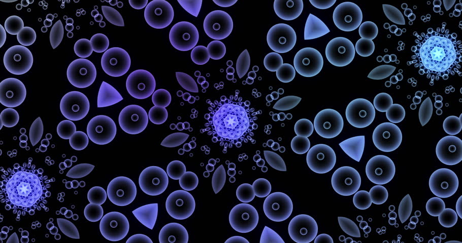 Light, kaleidoscope and flash with sound frequency on black background for party, vibration and music. Geometric, energy and waves with shape for futuristic, hypnotic and psychedelic pattern
