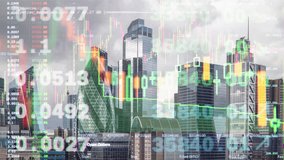 the city of london square mile skyscraper skyline overlayed with stock and trading data and code - Powered by Shutterstock - Get 15% off with code: PIKWIZARD15