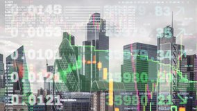 the city of london square mile skyscraper skyline overlayed with stock and trading data and code - Powered by Shutterstock - Get 15% off with code: PIKWIZARD15