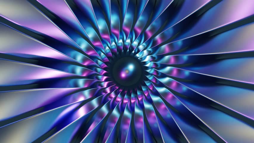 Abstract background 3D animation shiny glass and metal reflective objects movement rotation play of light.