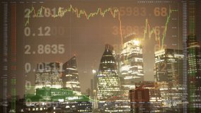 the city of london square mile skyscraper skyline overlayed with stock and trading data and code - Powered by Shutterstock - Get 15% off with code: PIKWIZARD15