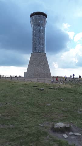 Observation tower on the peak of Mount Kralicky Sneznik, Eastern Sudetes on the border of Poland and the Czech Republic