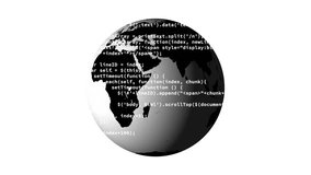 Animation of computer language and rotating globe against white background. Digitally generated, hologram, illustration, coding, programming language, global communication and connection concept. - Powered by Shutterstock - Get 15% off with code: PIKWIZARD15