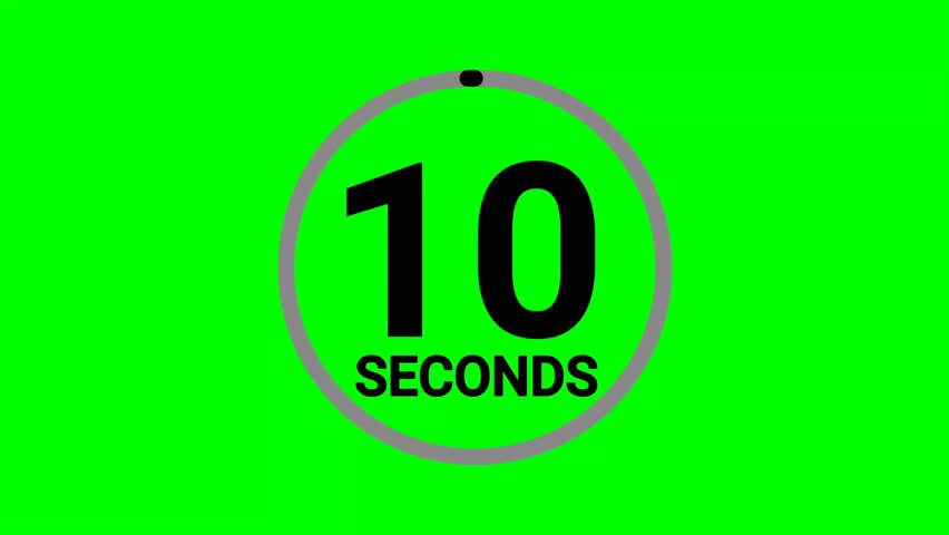 10 Second Countdown Timer on green screen Background Animation for Videos and Presentations