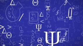 Animation of medical drawing, mathematical symbols and equation over blue background. Digitally generated, hologram, illustration, anatomy, healthcare, formulas, solution and education concept. - Powered by Shutterstock - Get 15% off with code: PIKWIZARD15