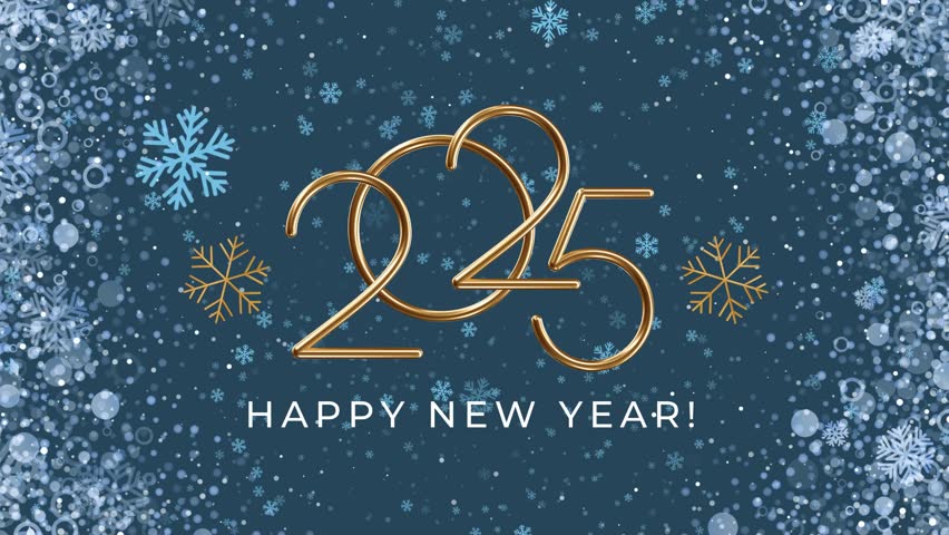 2025 calendar, 2025 new year, 2025 typography, 2025 year, animation, background, snow, celebrate, celebration, cheerful, concept, event, gold, greeting, happiness, happy, happy new year, Holiday