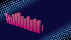 Animation of 3d bar graph with dots against black background. Digitally generated, hologram, illustration, report, business, circles, shape, finance, abstract and three dimensional concept. - Powered by Shutterstock - Get 15% off with code: PIKWIZARD15