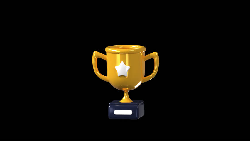 Trophy Cup Animated 3D Icon with transparent background (HD)