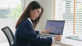 Asia woman expert people AI deep tech talent working on project predict sales insight SEO graph chart plan visual big data science report center BI smart tools screen. Office worker asian analyst job. - Powered by Shutterstock - Get 15% off with code: PIKWIZARD15