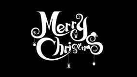 Merry Christmas word calligraphy hand draw animation video overlay template with alpha mask. For the Christmas celebration concept - Powered by Shutterstock - Get 15% off with code: PIKWIZARD15