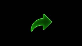 Green share icon neon animation, black background, 4k video - Powered by Shutterstock - Get 15% off with code: PIKWIZARD15