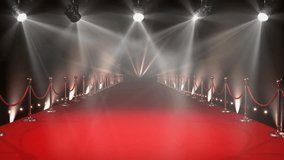 Animation of glowing spot lights and red carpet background. Party, new year and celebration concept digitally generated video. - Powered by Shutterstock - Get 15% off with code: PIKWIZARD15