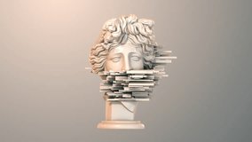 3D glitch of 3D model of a young man's head. Seamless looped. 3D animation. 4K. - Powered by Shutterstock - Get 15% off with code: PIKWIZARD15