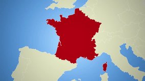 France map animation, Europe, world geography, detailed location visualization - Powered by Shutterstock - Get 15% off with code: PIKWIZARD15