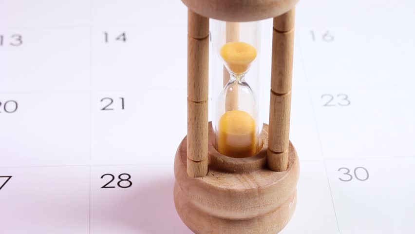 time limit image, calendar and hourglass rotating