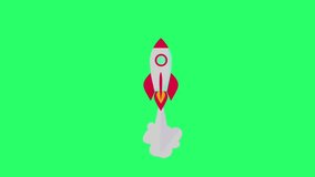 Animation white red rocket on green background. - Powered by Shutterstock - Get 15% off with code: PIKWIZARD15