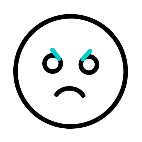 icon angry and background white