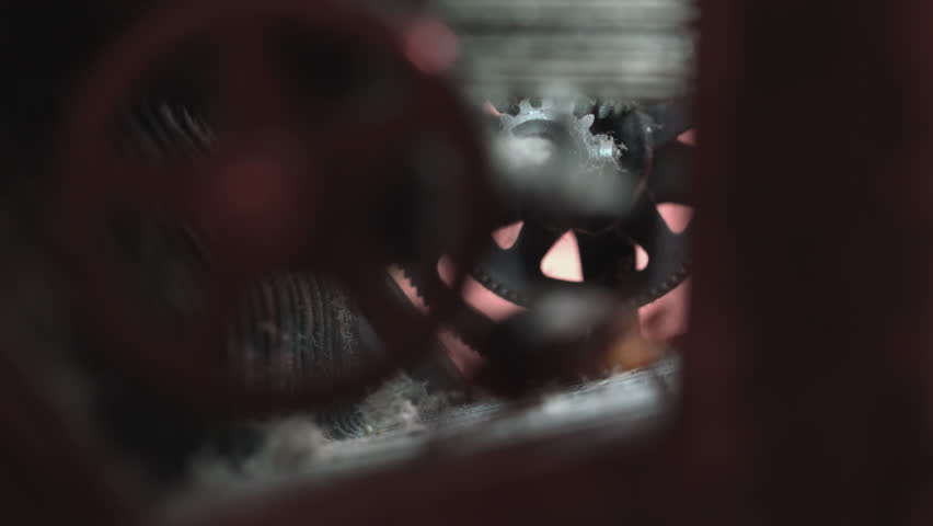 Massive cockroach, Periplaneta americana, hidden in an old and dusty mechanisms, close up