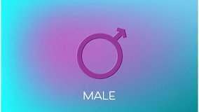 Animation of male text banner and male gender symbol against blue and purple gradient background. Gender equality concept - Powered by Shutterstock - Get 15% off with code: PIKWIZARD15