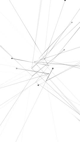 Minimalist white abstract background with connecting sleek black line particles. Modern clean angular design. Tech inspired connectivity concept. Full HD and looping vertical minimalism animation.