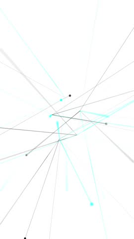 Minimalist white abstract background with connecting blue and black line particles. Modern clean angular design. Tech inspired connectivity concept. Full HD and looping vertical minimalism animation.