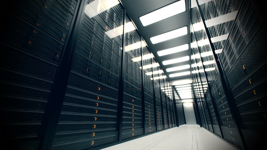 Animation Presenting Data Servers While Stock Footage Video (100% ...