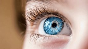 The insightful look, close-up of blinking a blue-eye boy macro footage - Powered by Shutterstock - Get 15% off with code: PIKWIZARD15