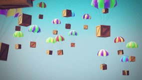 Parachute crates delivery. - Powered by Shutterstock - Get 15% off with code: PIKWIZARD15