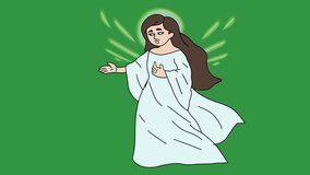 A simple cartoon animation of an angelic woman on green background. - Powered by Shutterstock - Get 15% off with code: PIKWIZARD15
