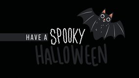 Spooky Halloween text with bat animation over red and black cloudy background. bats, eerie, creepy, haunted, night, festival - Powered by Shutterstock - Get 15% off with code: PIKWIZARD15