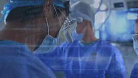 Team of surgeons performing surgery at icons against timelapse of people walking. Global medicine data processing and digital interface concept digitally generated video. - Powered by Shutterstock - Get 15% off with code: PIKWIZARD15