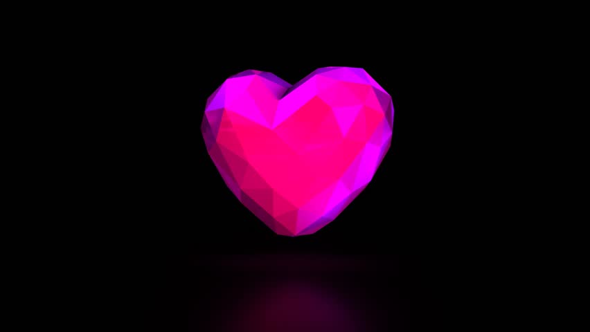 spinning heart on a black background