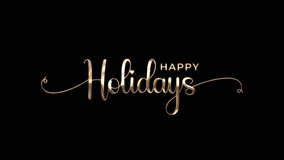 happy holidays text animation with beautiful lettering in gold color for greeting cards, banners, etc. - Powered by Shutterstock - Get 15% off with code: PIKWIZARD15