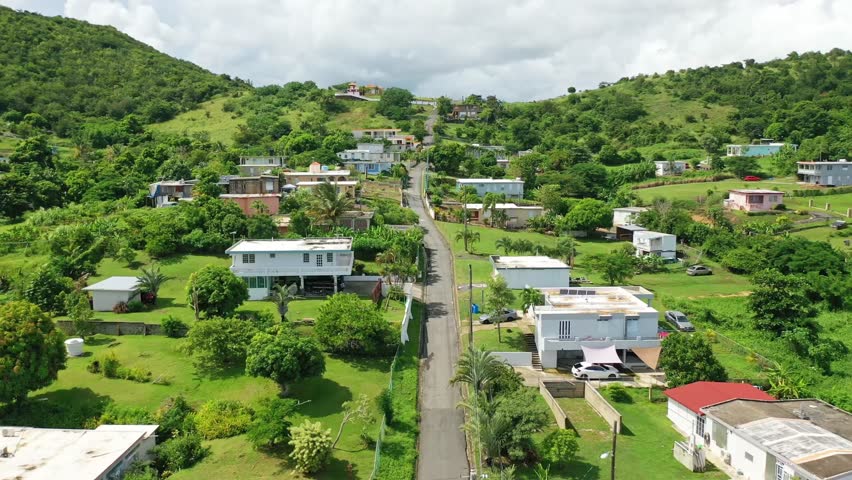 A drone footage showing Punta Tuna Natural Reserve and resident houses in Maunabo, Puerto Rico