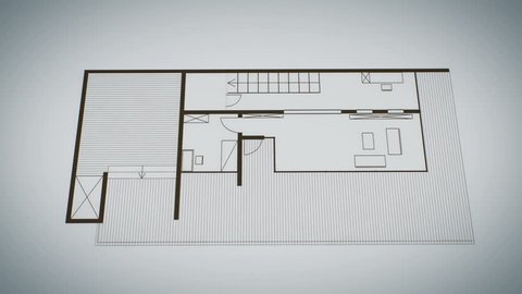 The process of building a house. CG animation.