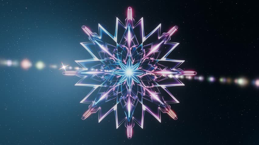 Exploring the stunning beauty of a radiant snowflake formation in a cosmic . 3D Illustration