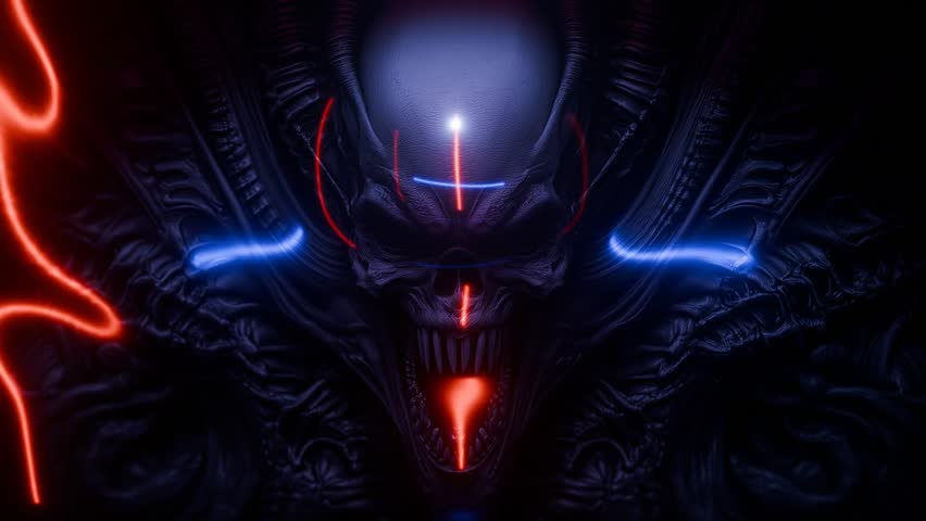 captivating encounter with a menacing figure shrouded in darkness. 3D Illustration