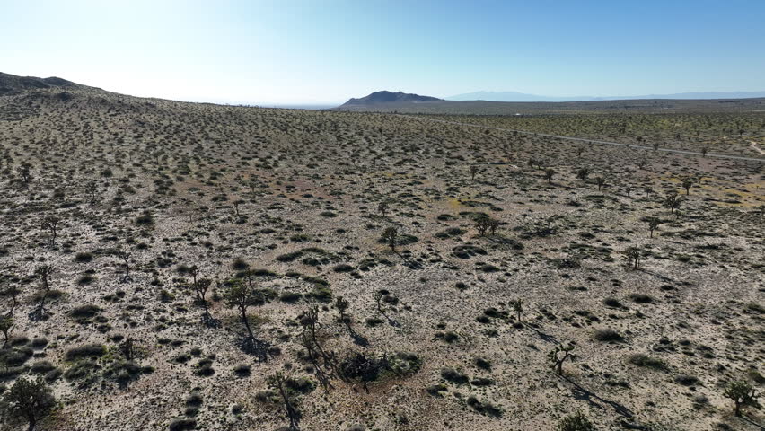 Mojave Desert Highway Aerial Shot in Lancaster R California USA